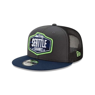 Grey Seattle Seahawks Hat - New Era NFL NFL Draft 9FIFTY Snapback Caps USA0547681